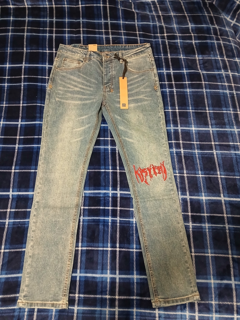 Ksubi Light Blue Slim Straight Jeans